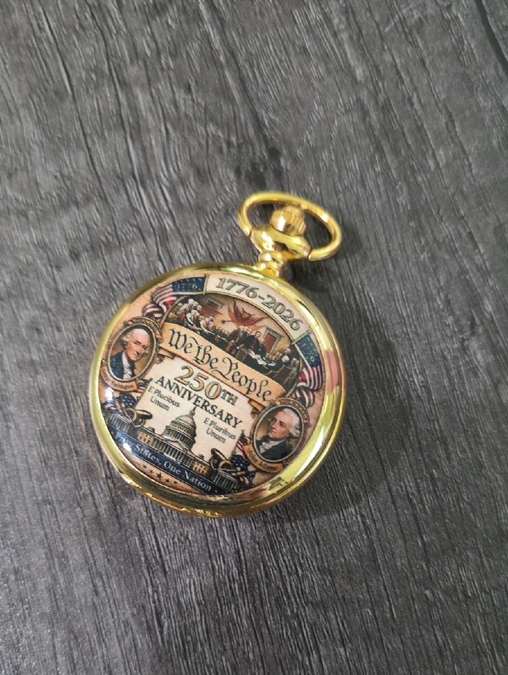 Commemorative 250th Anniversary Pocket Watch - Gold Tone